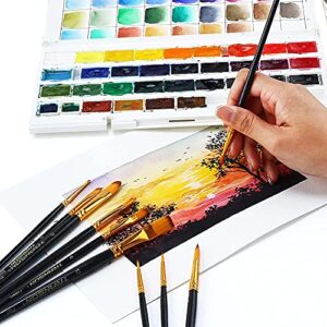 Transon 20pcs Art Painting Brush Set for Acrylic Watercolor Gouache Hobby Craft Face Painting