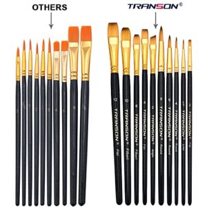 Transon 20pcs Art Painting Brush Set for Acrylic Watercolor Gouache Hobby Craft Face Painting