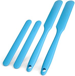 nicpro silicone stir sticks kit, 2 pcs silicone resin popsicle sticks & 2 pcs silicone spatula scraper for mixing resin, wax, paint, epoxy, diy crafts