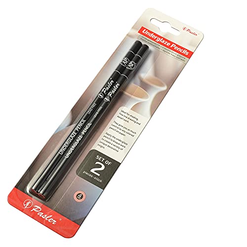 Pasler® Underglaze Pencil set,Underglaze Pencils for bisque or greenware, pack of 2 black