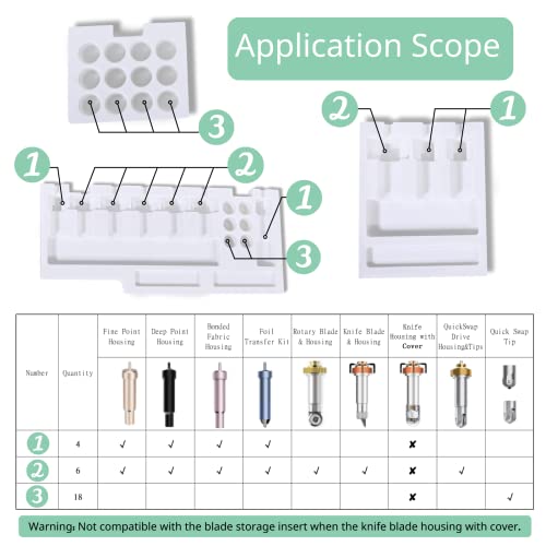 Duryeo Blade Storage Insert for Cricut Maker 3 & Maker, Blades Tray, Drawer Blade Housing and Quickswap Tip Accessories Organizer (White, Blades and Housing not Included)