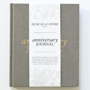 anniversary journal by duncan & stone – taupe | wedding journal book for couples | marriage scrapbook gift | memory gifts for couples | keepsake for anniversaries