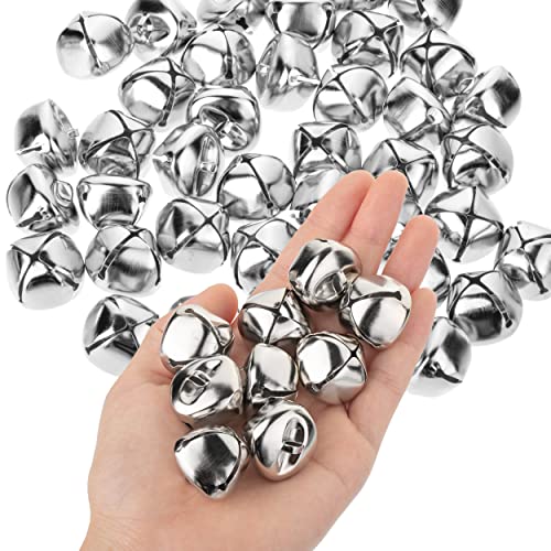 Mr. Pen- Jingle Bells, 1 Inch, Silver, 50 Pack, Jingle Bells for Crafts, Craft Bells, Jingle Bells Bulk, Silver Jingle Bells, Bells for Wreaths, 1 inch Jingle Bells.