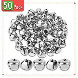 Mr. Pen- Jingle Bells, 1 Inch, Silver, 50 Pack, Jingle Bells for Crafts, Craft Bells, Jingle Bells Bulk, Silver Jingle Bells, Bells for Wreaths, 1 inch Jingle Bells.