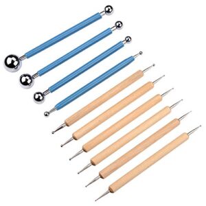 meuxan 10 piece dotting tools ball styluses for rock painting, pottery clay modeling embossing art