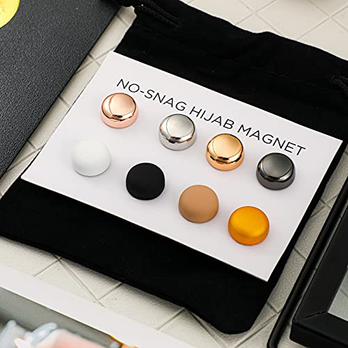 8 Pieces Hijab Magnetic Pins,Strongest Commercial Strength Magnetic Hijab Pins Buttons for Women Multi-Use Colorful Scarf Small Magnetic Hijab (Rustic Style)