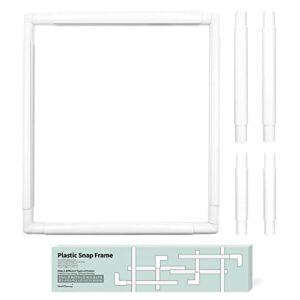 3 in 1 17”x17”,17″x11″,11″x8″ universal clip frame set, square rectangle plastic clip frame for embroidery, quilting, cross-stitch, punch needle, silk-painting-hand u journey