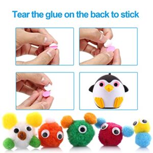 1700pcs Googly Wiggle Eyes Self Adhesive, for Craft Sticker Eyes Multi Colors and Sizes for DIY by ZZYI