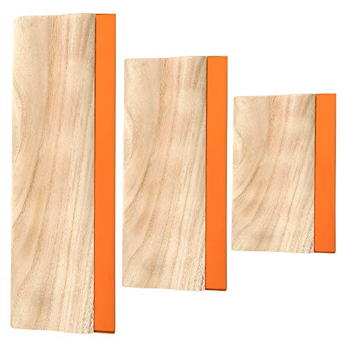 Caydo 3 Pieces 3 Sizes Screen Printing Squeegee, 75 Durometer Wooden Ink Scraper for Screen Printing Fabric, 5.9 Inch, 9.4 Inch and 13.7 Inch