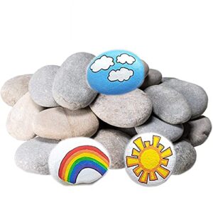 decorkey 24pcs river rocks for painting, diy & smooth kindness, rocks for arts, naturally stone, 2-3inches 5.5 pounds perfect for kids party,crafts, and decoration