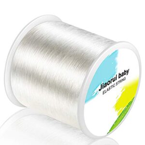 320 ft jewelry cord, elastic bracelet rope crystal beading cords, transparent and shiny elastic beaded line, can easily pass through beaded jewelry, suitable for diy jewelry making, bracelet making