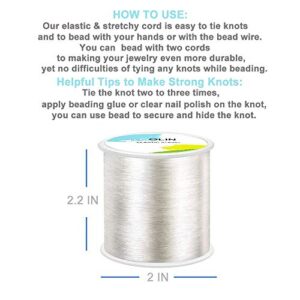 320 FT Jewelry Cord, Elastic Bracelet Rope Crystal Beading Cords, Transparent and Shiny Elastic Beaded Line, Can Easily Pass Through Beaded Jewelry, Suitable for DIY Jewelry Making, Bracelet Making