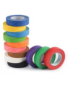 lichamp colored tape, 12 rolls colorful masking tape painters color craft tape for labeling classroom, 0.6 inch x 15 yards per roll