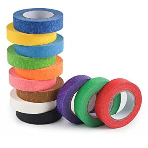 Lichamp Colored Tape, 12 Rolls Colorful Masking Tape Painters Color Craft Tape for Labeling Classroom, 0.6 inch x 15 Yards Per Roll