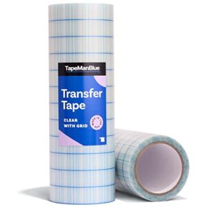 12" x 100' Roll of Clear Transfer Tape for Vinyl, Made in America, Vinyl Transfer Tape with Alignment Grid for Cricut Crafts, Decals, and Letters