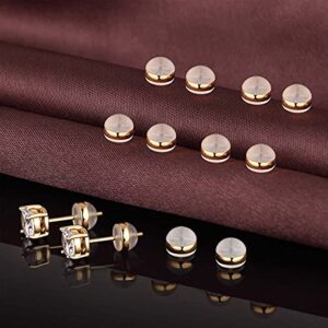 DELECOE 12pcs Soft Silicone Earring Backs for Studs Silver&Gold Belt Rubber Earring Backs Replacements Hypoallergenic Safety Plastic Earring Back for Studs Earring Hoops Fish Hook