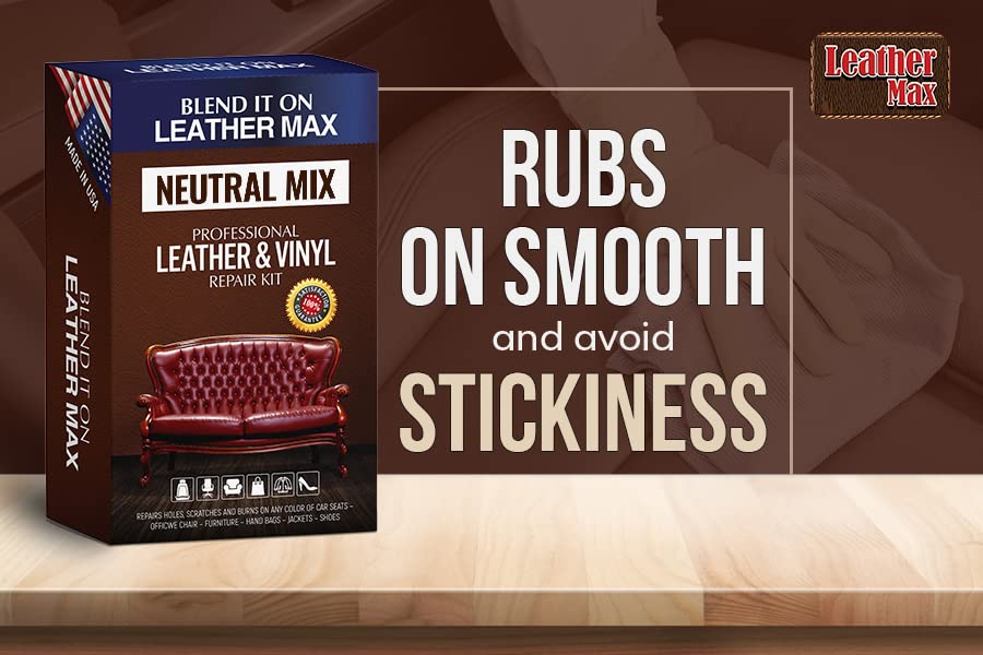 Leather Max Quick Blend Refinish and Repair Kit, Restore Couches, Recolor Furniture & Repair Car Seats, Jackets, Sofa, Boots / 3 Color Shades to Blend with/Leather Vinyl Bonded and More (Neutral Mix)