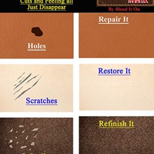 Leather Max Quick Blend Refinish and Repair Kit, Restore Couches, Recolor Furniture & Repair Car Seats, Jackets, Sofa, Boots / 3 Color Shades to Blend with/Leather Vinyl Bonded and More (Neutral Mix)