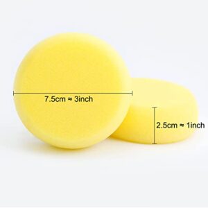 12 Pcs Round Painting Sponge WAFJAMF 2.96inch Yellow Craft Sponges Clay Sponge for Face Painting Art Crafts