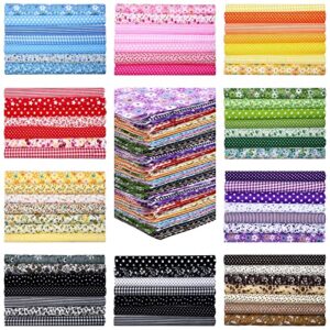 70 pcs 10 x 10 inch cotton fabric square no repeat patchwork fabrics multi color printed floral square patchwork fabric quilting fabric bundles for diy crafts cloths handmade accessory (stylish style)