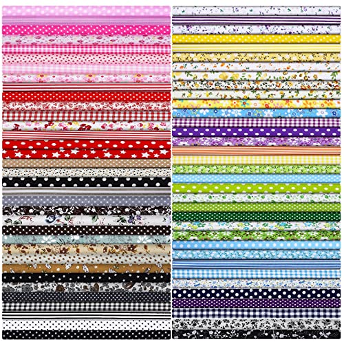 70 Pcs 10 x 10 Inch Cotton Fabric Square No Repeat Patchwork Fabrics Multi Color Printed Floral Square Patchwork Fabric Quilting Fabric Bundles for DIY Crafts Cloths Handmade Accessory (Stylish Style)