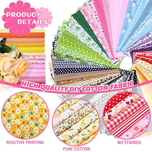 70 Pcs 10 x 10 Inch Cotton Fabric Square No Repeat Patchwork Fabrics Multi Color Printed Floral Square Patchwork Fabric Quilting Fabric Bundles for DIY Crafts Cloths Handmade Accessory (Stylish Style)