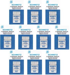 50 schmetz universal sewing machine needles –  size 80/12 – box of 10 cards
