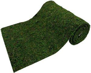 farmoo moss table runner, preserved moss mat for crafts wedding party decor (12″ x 71″ moss roll)