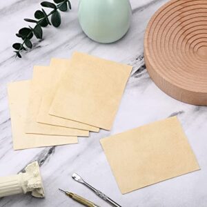 Potchen 20 Pieces Pre Cut Chamois for Smoothing Pot Rim Clay Pottery Tools Soft Cloth Leather Tool Kit Ceramic Supplies Ceramics Trimming (3 x 3.7 Inch)