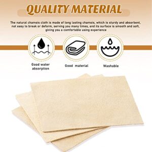 Potchen 20 Pieces Pre Cut Chamois for Smoothing Pot Rim Clay Pottery Tools Soft Cloth Leather Tool Kit Ceramic Supplies Ceramics Trimming (3 x 3.7 Inch)