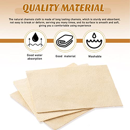 Potchen 20 Pieces Pre Cut Chamois for Smoothing Pot Rim Clay Pottery Tools Soft Cloth Leather Tool Kit Ceramic Supplies Ceramics Trimming (3 x 3.7 Inch)