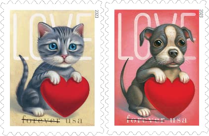 Love 2023 Forever First Class Postage Stamps - Valentine, Wedding, Celebration, Anniversary, Romance, Party 1/2 Sheet (10 Stamps)