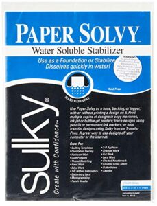 sulky paper solvy water soluble fabric stabilizer, 8, white