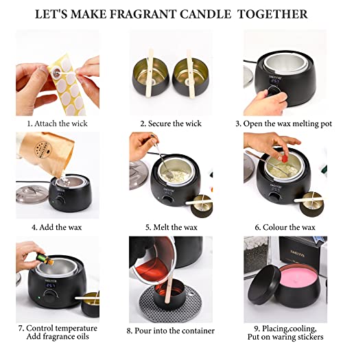 SAEUYVB Candle Making Kit,Candle Making Kit for Adults,Candle Making Kit with Hot Plate,Candle Making Supplies - DIY Starter Soy Candle Making Kit - Perfect as Home Decorations