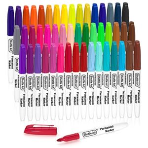 48 colors permanent markers, fine point, assorted colors, works on plastic,wood,stone,metal and glass for doodling, coloring, marking by shuttle art