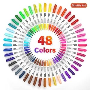48 Colors Permanent Markers, Fine Point, Assorted Colors, Works on Plastic,Wood,Stone,Metal and Glass for Doodling, Coloring, Marking by Shuttle Art
