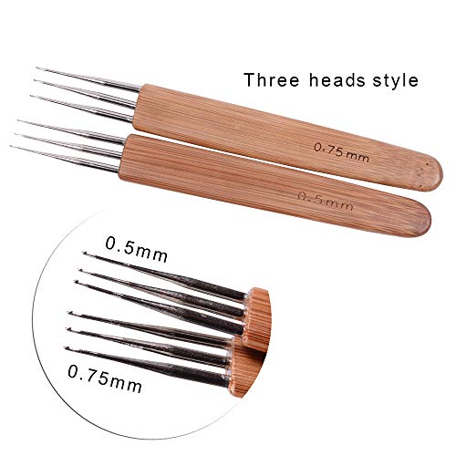 3pcs/Set Dreadlock Crochet Hook for Hair Dreadlock Needle Tool for Braid Craft Dread Locks Crochet Needles 0.75mm (1 Hook 2 Hooks 3 Hooks)