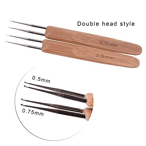 3pcs/Set Dreadlock Crochet Hook for Hair Dreadlock Needle Tool for Braid Craft Dread Locks Crochet Needles 0.75mm (1 Hook 2 Hooks 3 Hooks)