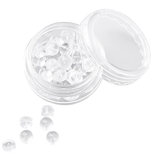 Silicone Earring Backs Soft Clear Earring Backings for Studs Hypoallergenic Rubber Earrings Backs Stopper Replacement for Women (30 Pcs)