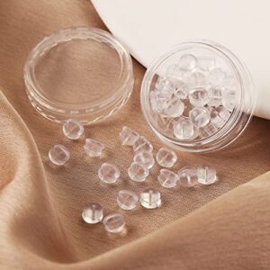 Silicone Earring Backs Soft Clear Earring Backings for Studs Hypoallergenic Rubber Earrings Backs Stopper Replacement for Women (30 Pcs)