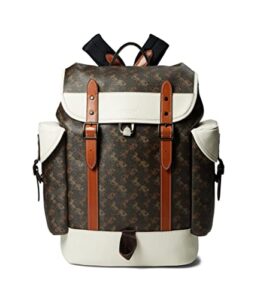 coach hitch backpack in horse and carriage coated canvas ji/truffle/chalk one size