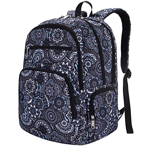 Large Travel Backpack for Women College Campus Bookbag XL Lightweight School Bag Fits 15.6 Inch Laptop Water-resistant Casual Daypack Airline Approved Carry On Backpack Grey Paisley Mochilas De Mujer