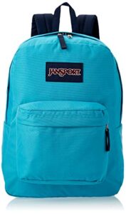jansport superbreak backpack – lightweight school pack – peacock blue