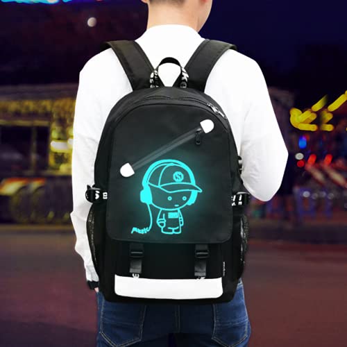 Anime Luminous Backpack , 16'' Laptop Backpack with USB Charging Port with Anti-Theft Lock