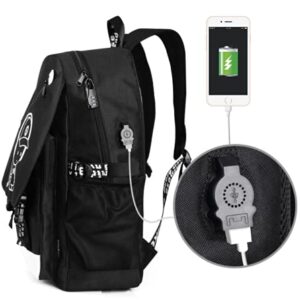 Anime Luminous Backpack , 16'' Laptop Backpack with USB Charging Port with Anti-Theft Lock