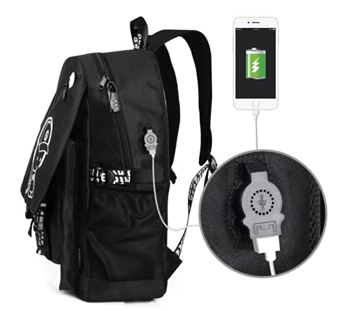 Anime Luminous Backpack , 16'' Laptop Backpack with USB Charging Port with Anti-Theft Lock