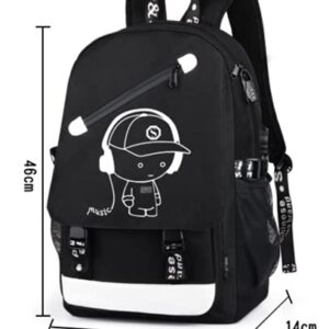 Anime Luminous Backpack , 16'' Laptop Backpack with USB Charging Port with Anti-Theft Lock