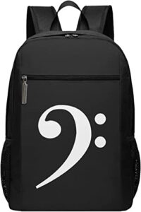 bass clef music logo backpack, school, travel, sport, work, bookbag laptop backpack – 17inch
