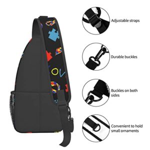 Autism Awareness Special Love Chest Crossbody Bag Lightweight Sling Backpack Unisex Chest Pack Shoulder Bag For Men Women