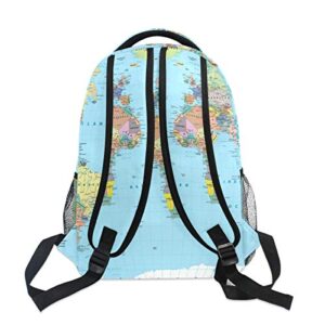 XLING Backpacks Geography World Map Plaid Multi Function College Canvas Book Bag Travel Hiking Camping Canvas Daypack